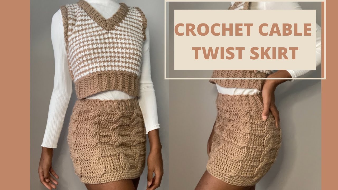 How to Crochet A Cable Skirt | Step by Step Crochet Tutorial - YouTube