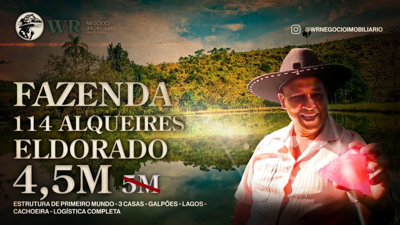 ABAIXOU - FAZENDA 114 ALQUEIRES ELDORADO/SP CACHOEIRA, RIO E ESTRUTURA LUXO - REDUÇÃO R$ 500 MIL