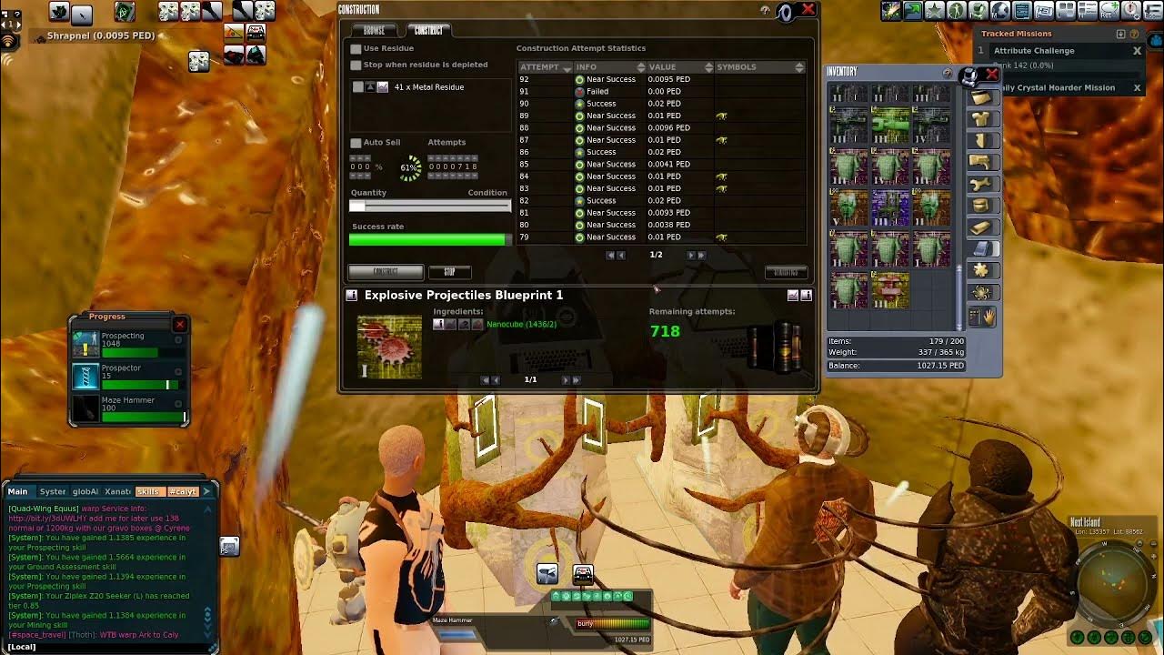 Next Island Crafting run for blueprints, Entropia Universe EP1 YouTube