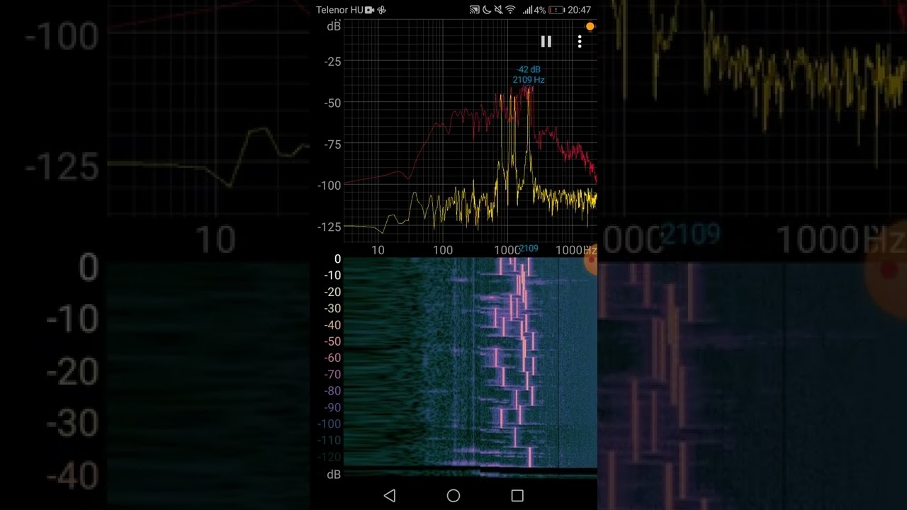 Playing with "webdriver torso" sound tones on Spectroid audio analyzer multiple tones
