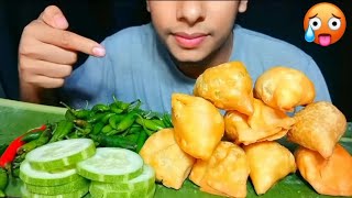 SAMOSA EATING CHALLENGE || SPICY FOOD EATING || CHILLI SAMOSA EATING SHOW