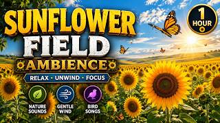 ☀️ Endless Sunflower Field 🌻 | Peaceful Summer Nature Sounds & Relaxing Ambience