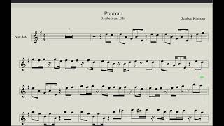 Syntheticsax - Popcorn (Saxophone Alto Sheet Music) Club Remix for Sax Players