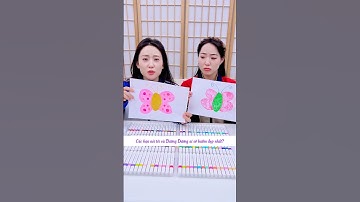 Các bạn nói Kỳ Kỳ và Dương Dương ai tô bướm đẹp hơn? #funnyshorts #funny