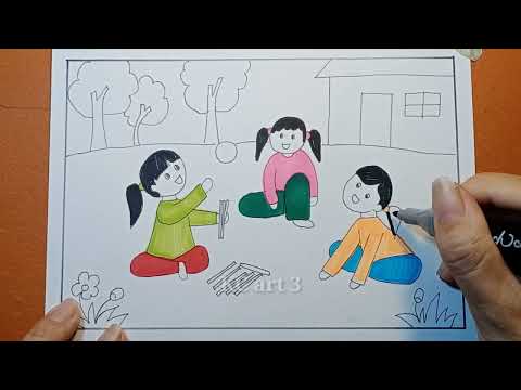 Video Vẽ Chơi Chuyền giờ ra chơi -Vẽ trò chơi dân gian | Vẽ... - youtube