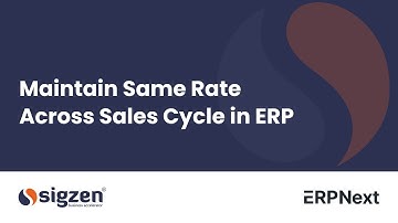 ERPNext Version 15 | Maintain Same Rate Across Sales Cycle in ERP