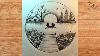 Learn to draw a river side wooden bridge with beautiful environment. #drawingtutorial #woodenbridge