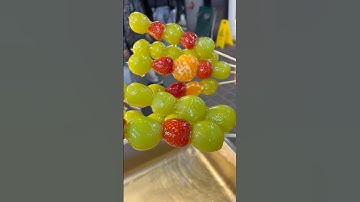 Thumbnail of Multifruit Tanghulu “Fruits coated with Sugar Syrup” #korea #korean #streetfood #fruit