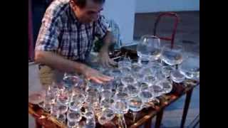 Amazing Street Performer Playing Glass Harp Beautifullly