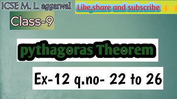 Class-9 M.L.aggarwal chapter-12 Pythagoras theorem| Ex-12 q.no -22 to 26 (part-3) full solution