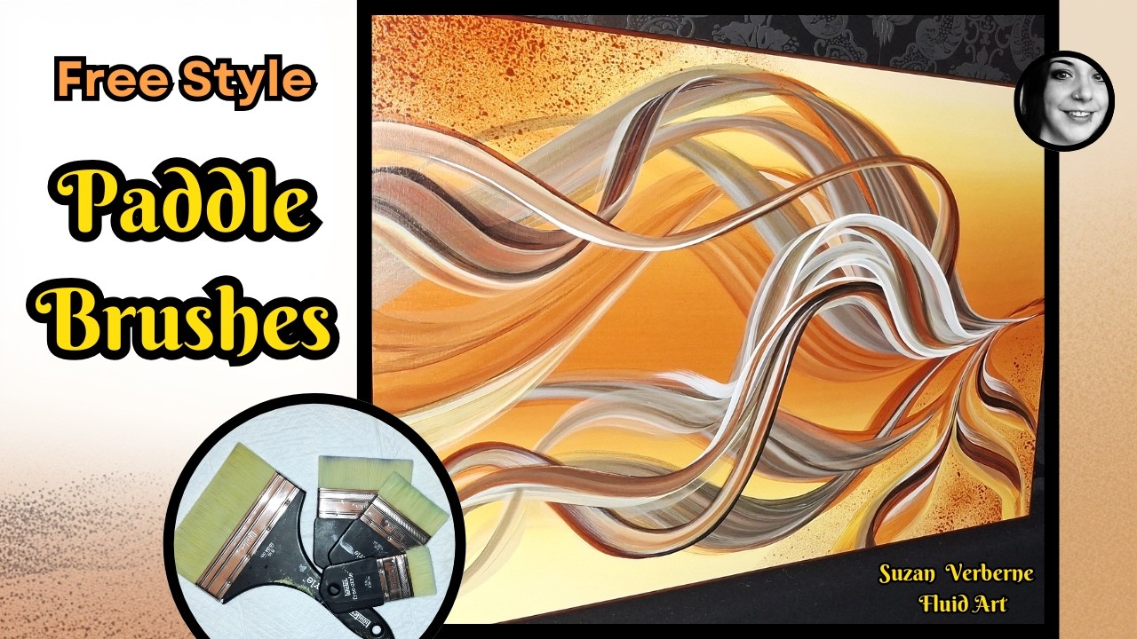 Free Style Paddle Brushes - Warm Dreamy Fluid Acrylic Abstract Painting 