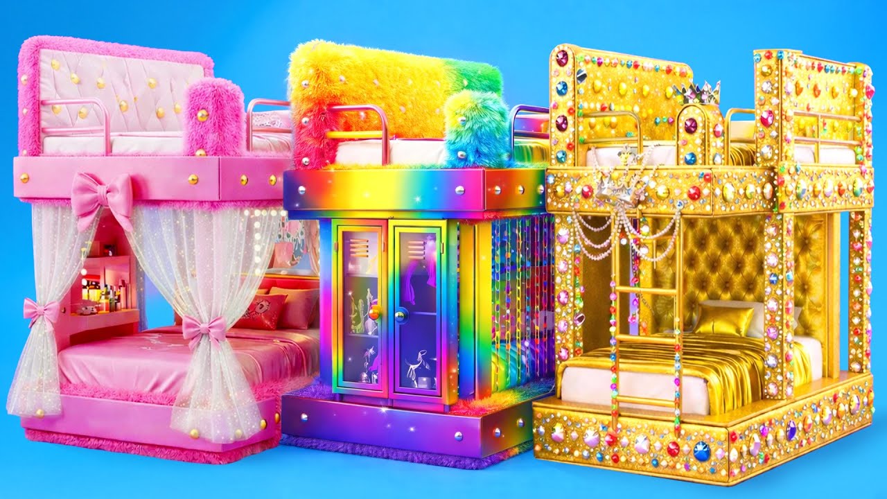 Desafio do Quarto Sereia no Hospital! Cardboard vs Rainbow | Huntrix Rumi e Zoey Sereia na Vida Real