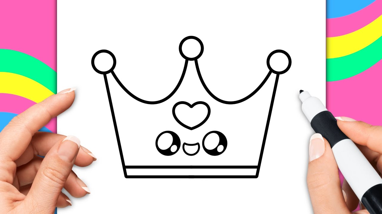 How to Draw Cute Crown in Easy Way! | Adorable Easy Drawings - YouTube