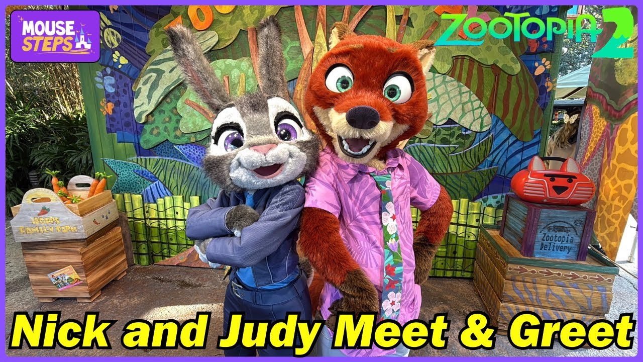 Ник Уайлд и Джуди Хоппс знакомятся с персонажами «Зверополиса 2» в тематическом парке Disney Anim...