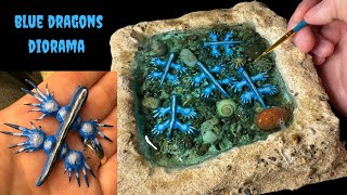 Sculpting BLUE DRAGONS in a Rock Pool Diorama, polymer clay