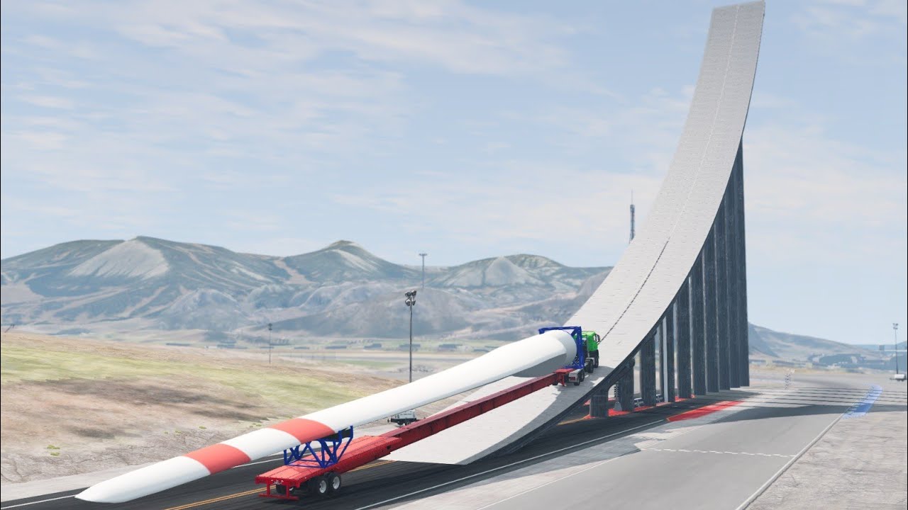 Cars vs Giant Ramp -BeamNG.Drive - YouTube