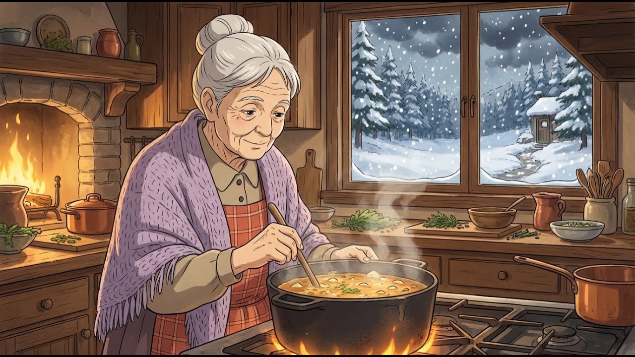 The Aroma of Homemade Soup as Snow Falls Outside 🍲❄️ | A Peaceful Countryside Life
