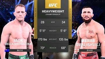 Merab Dvalishvili vs Jack Della Maddalena FULL FIGHT | UFC 5 AI Simulation Gameplay (CPU vs CPU)