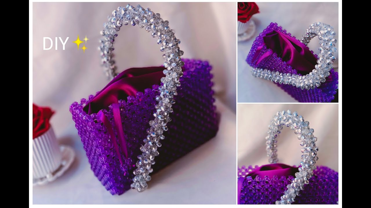 شنطه بالخرز شكل حصري بيد مائله /أسماء البستاوي ❤️