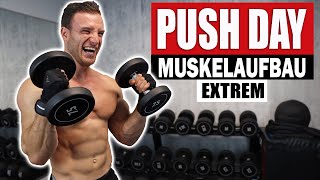 20 Min. PUSH DAY Workout für Zuhause mit Kurzhanteln | Brust, Schulter, Trizeps - Sascha Huber