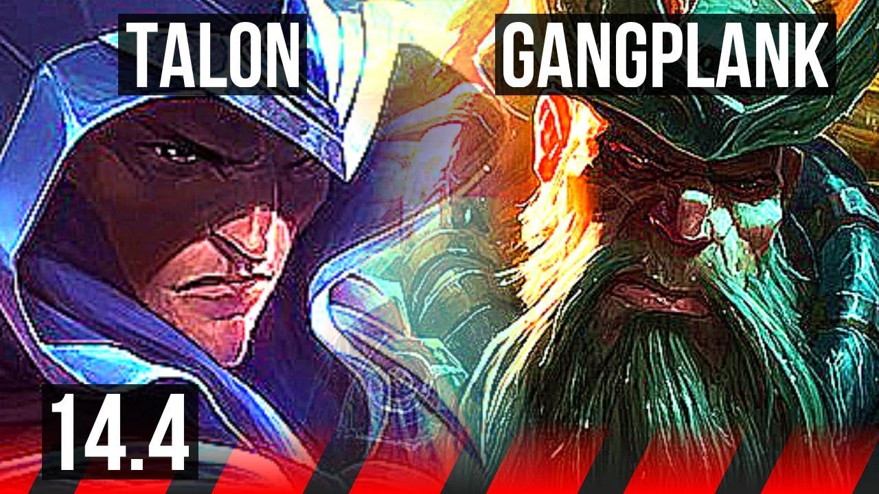 TALON vs GANGPLANK (TOP) | 7 solo kills, Legendary, 15/3/10, Rank 12 Talon | TR Challenger | 14.4
