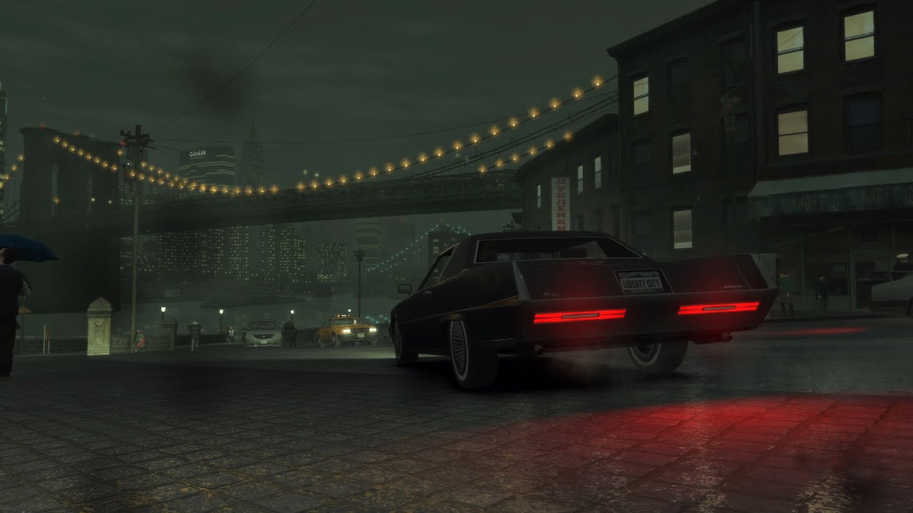 Late Night Drive In The Rain Across Liberty City With Relaxing Jazz | GTA IV 4K