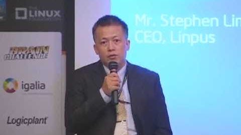 Stephen Lim, of Linpus, at Moblin Executive Summit, 2009 Computex