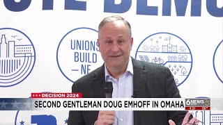Second Gentlemen Doug Emhoff campaigns for Biden in Omaha