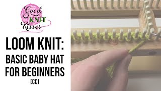 Best Loom Knit Basic Beanie Pattern for Beginners GoodKnit Kisses