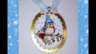 DIY~Make A Darling LIttle Snow Owl Christmas Ornament!