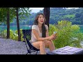 무더위도 잊게 만드는, 내 인생 최고의 호수 위 캠핑💋ㅣ 날치알덮밥&소고기와퍼ㅣ여름캠핑ㅣ자연ASMR