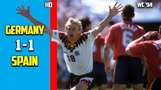 Germany vs Spain 1  1 Group Stage Dramatic Match World Cup 94 HD