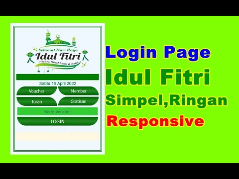 Login Page Hari Raya Idul Fitri, Ringan, Simpel juga Responsive+Includ auto play mp3 takbir