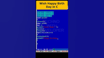 HAPPY BIRTHDAY🎂 print in C Programming with Background using For loop  Part 175 | C Programming
