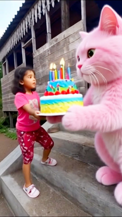Download lagu Beautiful cat carrying birthday cake #cat #cat #cutecat #feedshorts