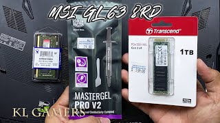 MSI GL63 8RD Gaming Notebook Replace Cooler Master MASTERGEL PRO V2 Thermal Paste Upgrade SSD RAM screenshot 5