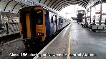 Class 156 startup at Newcastle Central Station