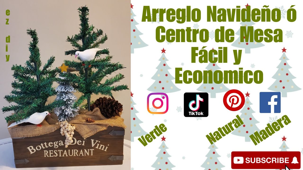 Como Hacer Arreglo Navideño ó Centro de Mesa Fácil y Economico - YouTube
