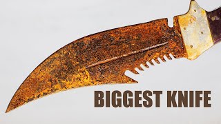 Rusty Big Survival Knife Restoration