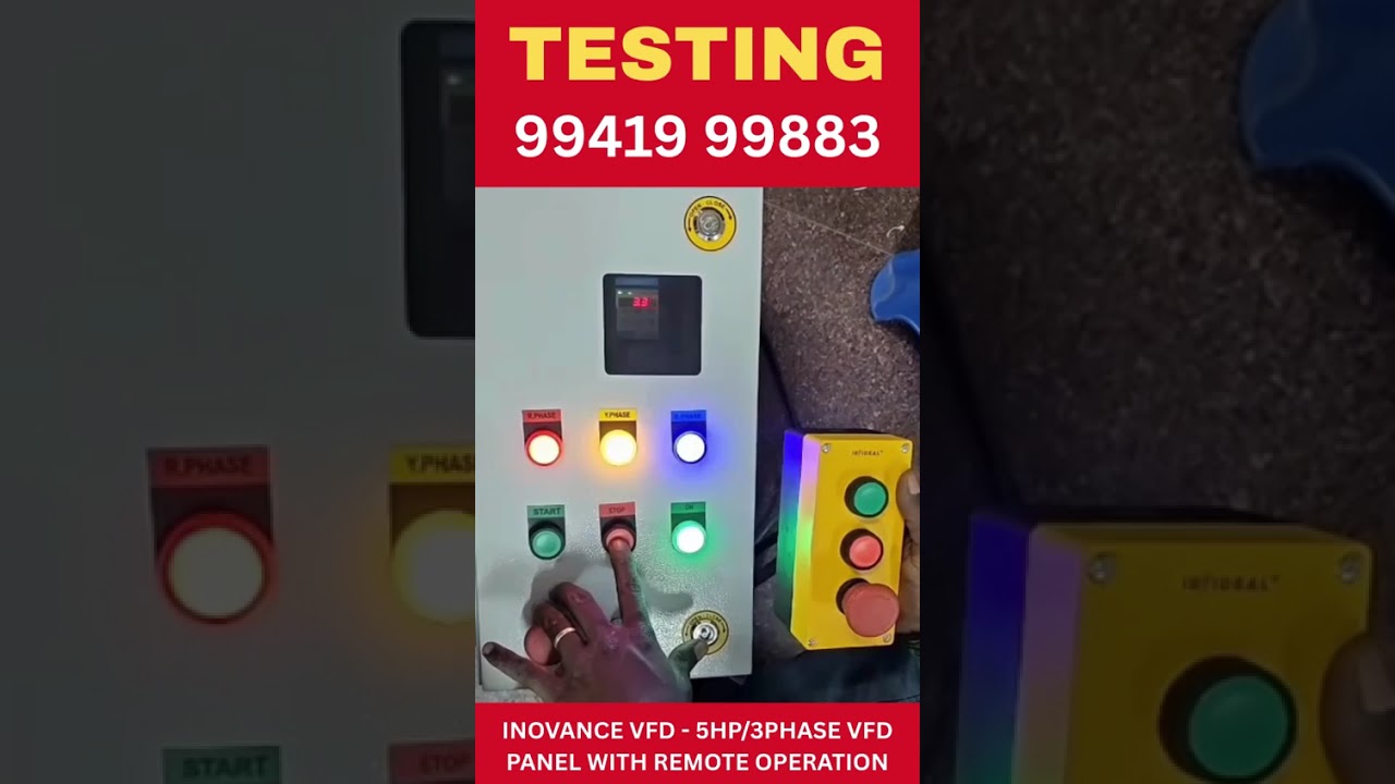 Testing of Inovance VFD 5HP/3-Phase VFD Panel with advanced remote operation control