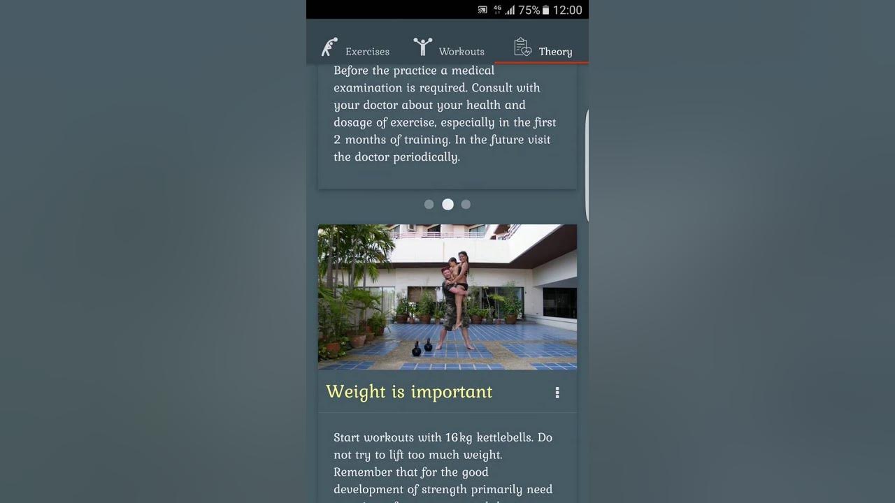 Kettlebells 100 exercises Android app YouTube