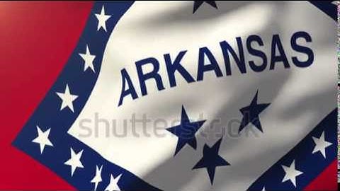arkansas flag waving in the wind. Looping sun rises style. Animation loop Stock video by