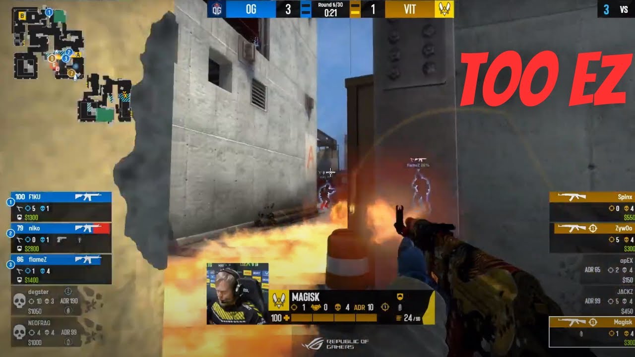 MAGISK Winning The Round All By Himself Vitality Vs Og | Esl Pro League 17