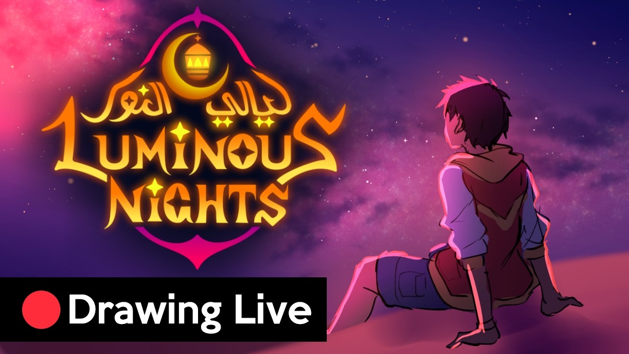 Drawing Luminous Nights Game Title Screen