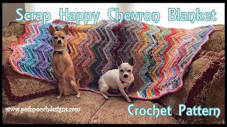 : Scrap Happy Chevron Blanket Crochet Pattern #crochet #crochetvideo