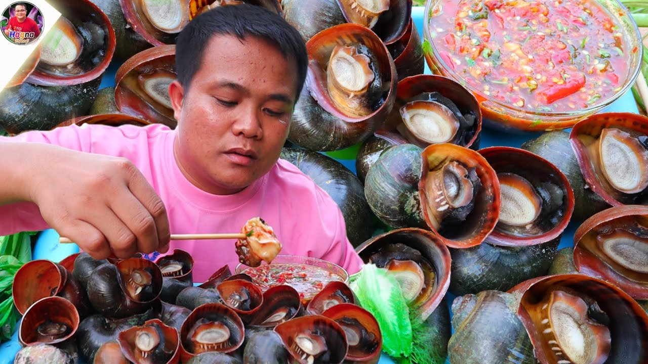 แนวมักหอยเชอรี่ใหญ่ๆ ราดน้ำจิ้มสูตรบ่าวท้าวกรุบกรอบแซ่บนัว