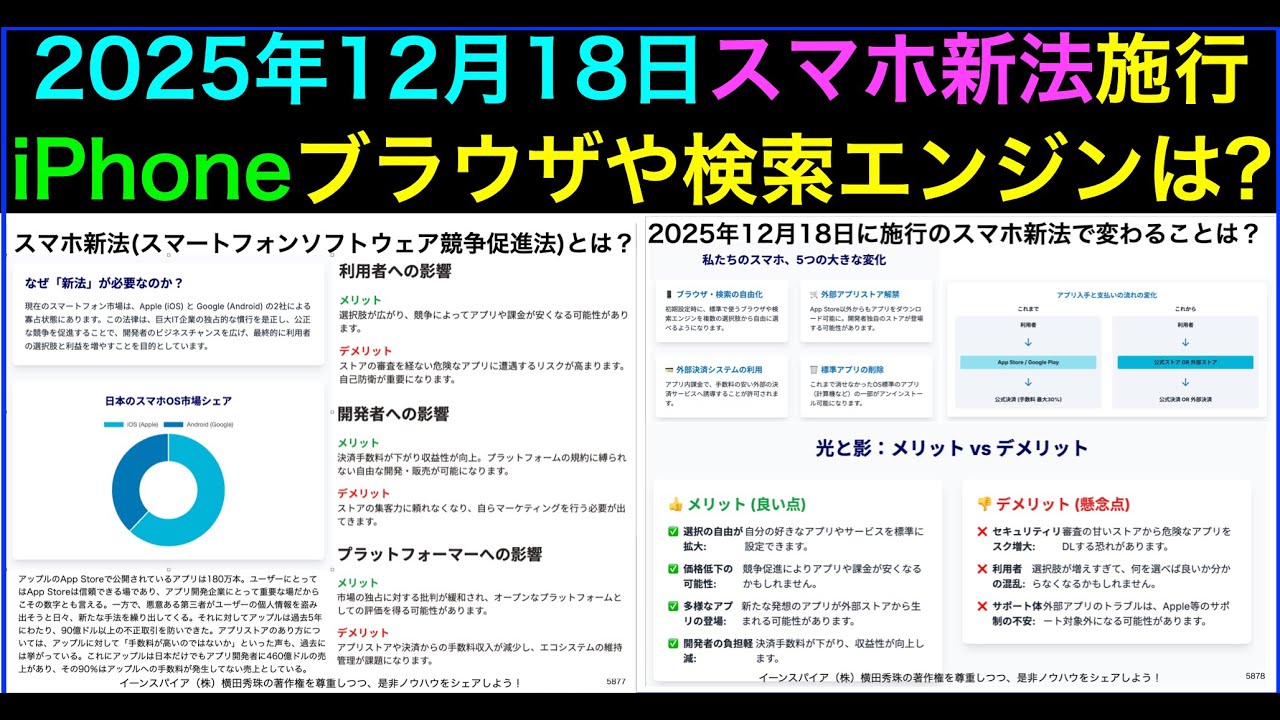 スマホ新法(スマートフォンソフトウェア競争促進法)関連まとめ