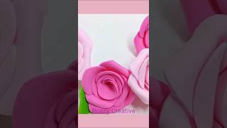 Flores de foami / Rosas de Goma Eva #manualidades #flowers #flores #rossycreative #shorts