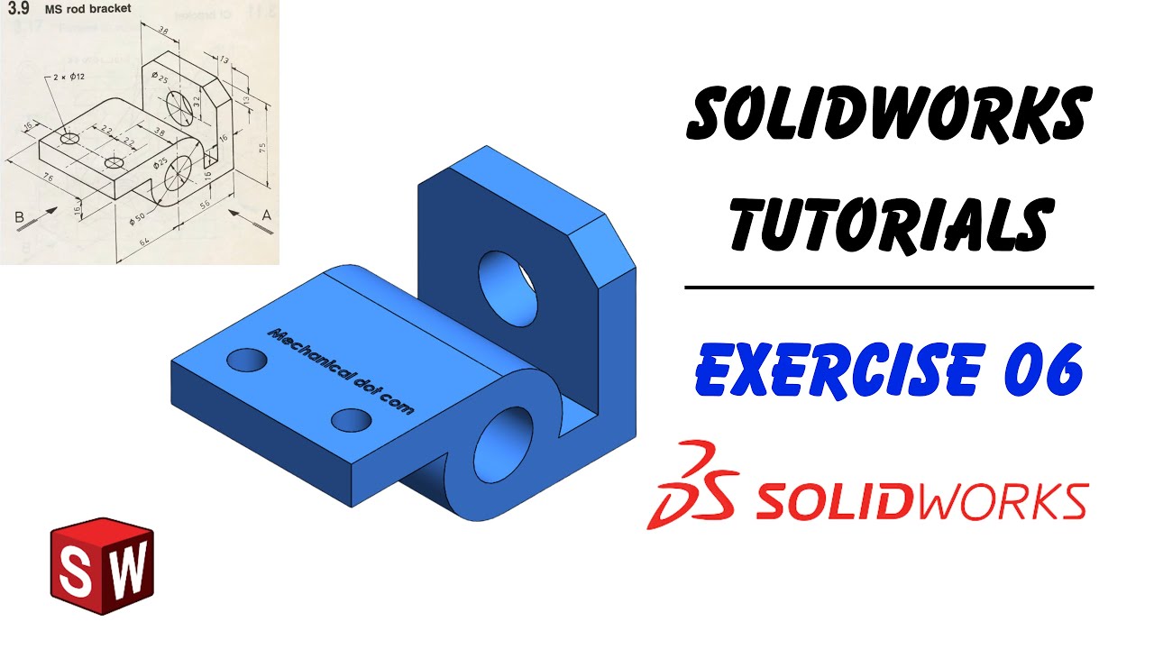 SolidWorks Tutorial for Beginners Exercise 6 | SolidWorks Tutorials ...