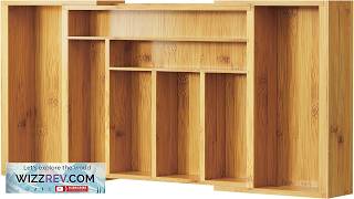Pipishell Bamboo Expandable Silverware Drawer Organizer Adjustable Kitchen Utensil Tray